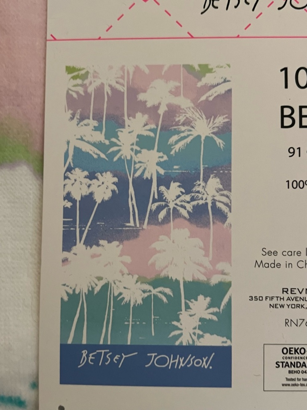 Betsey Johnson Pastel Palm Tree Beach Towel